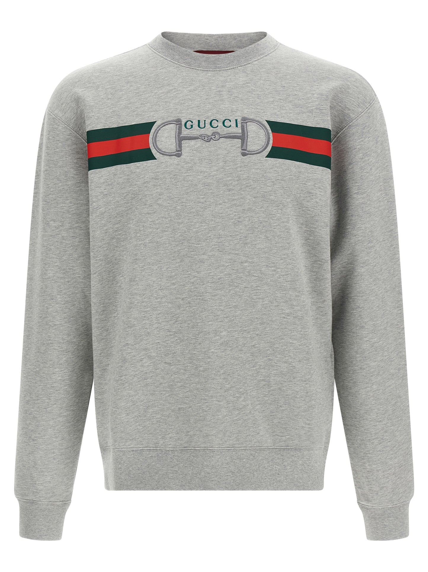 Gucci Men Web Ribbon And Horsebit Sweatshirt GUCCI