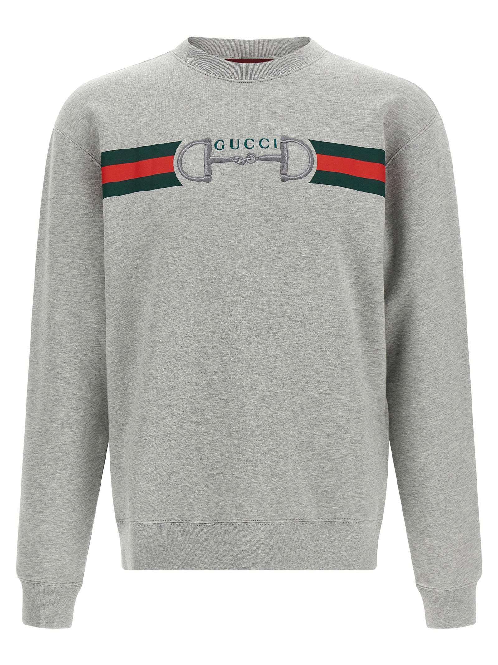 Gucci Men Web Ribbon And Horsebit Sweatshirt GUCCI