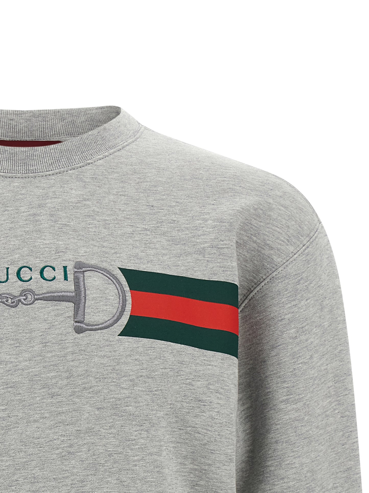 Gucci Men Web Ribbon And Horsebit Sweatshirt GUCCI