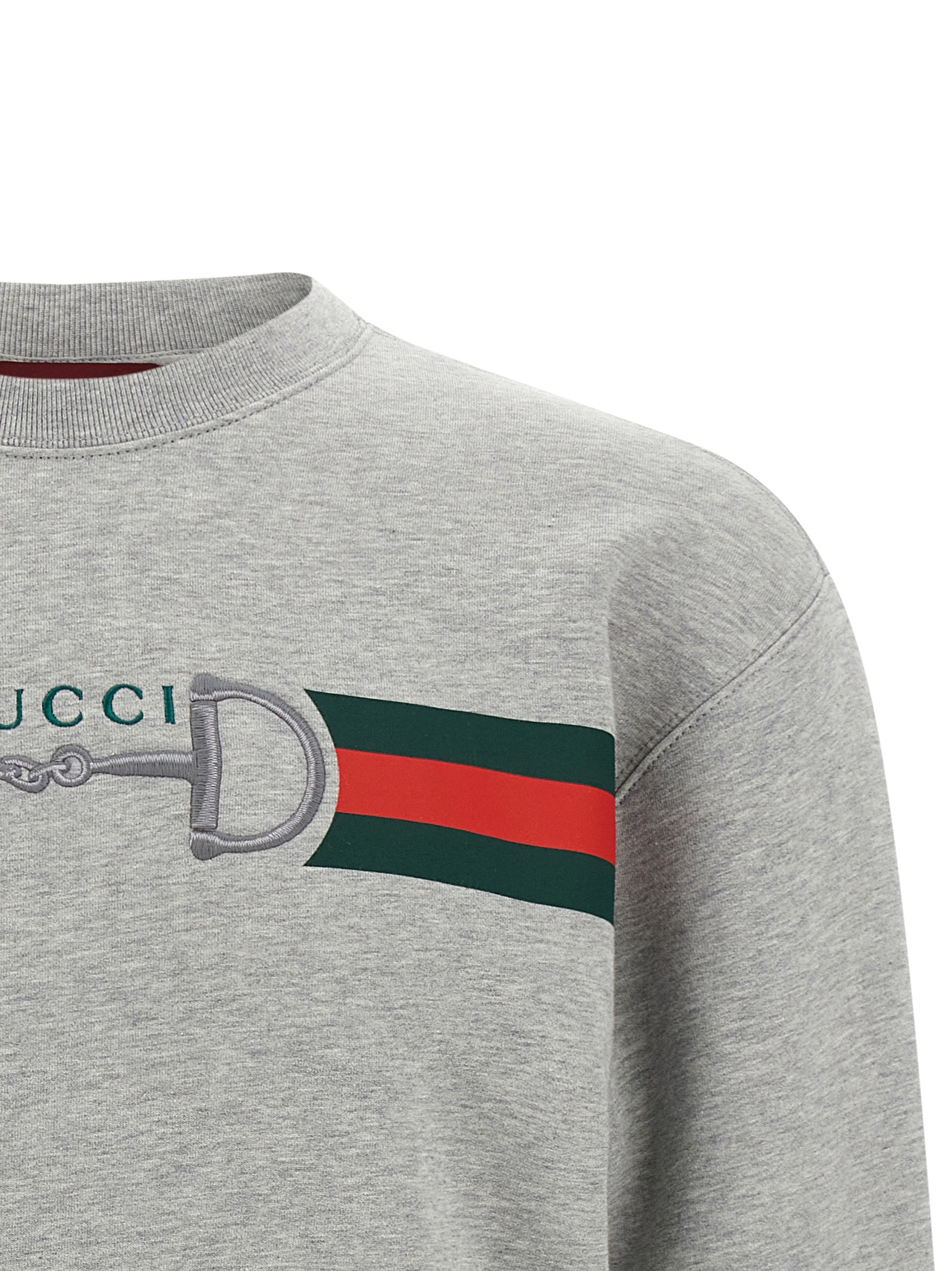 Gucci Men Web Ribbon And Horsebit Sweatshirt GUCCI