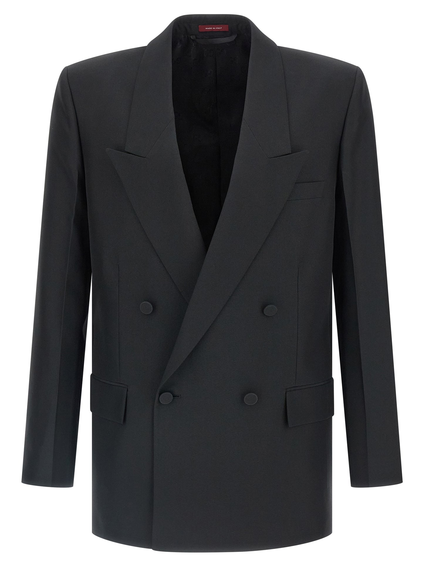 Gucci Men Double-Breasted Technical Panama Blazer GUCCI