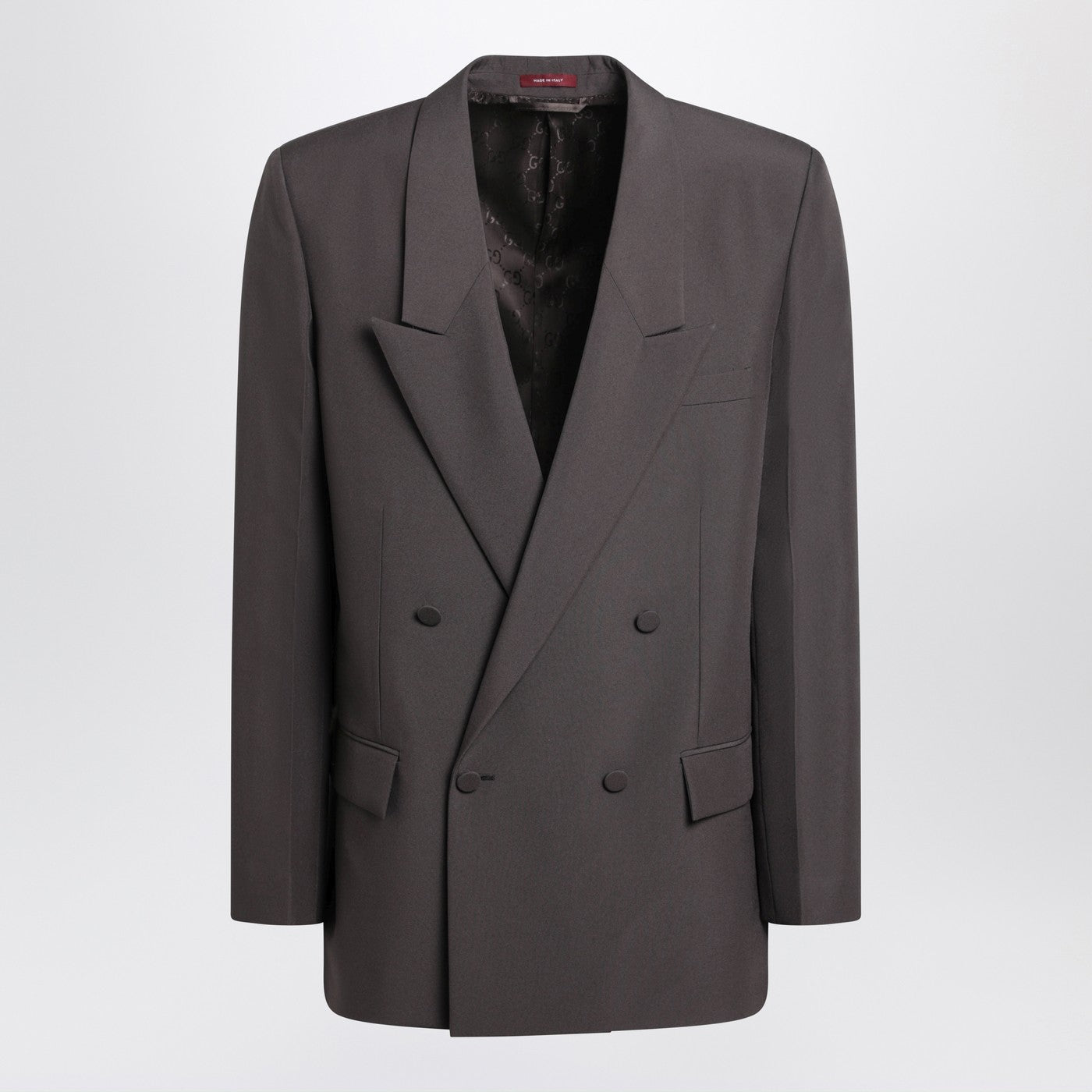 Gucci Brown Double-Breasted Jacket In Technical Panama Fabric Men GUCCI