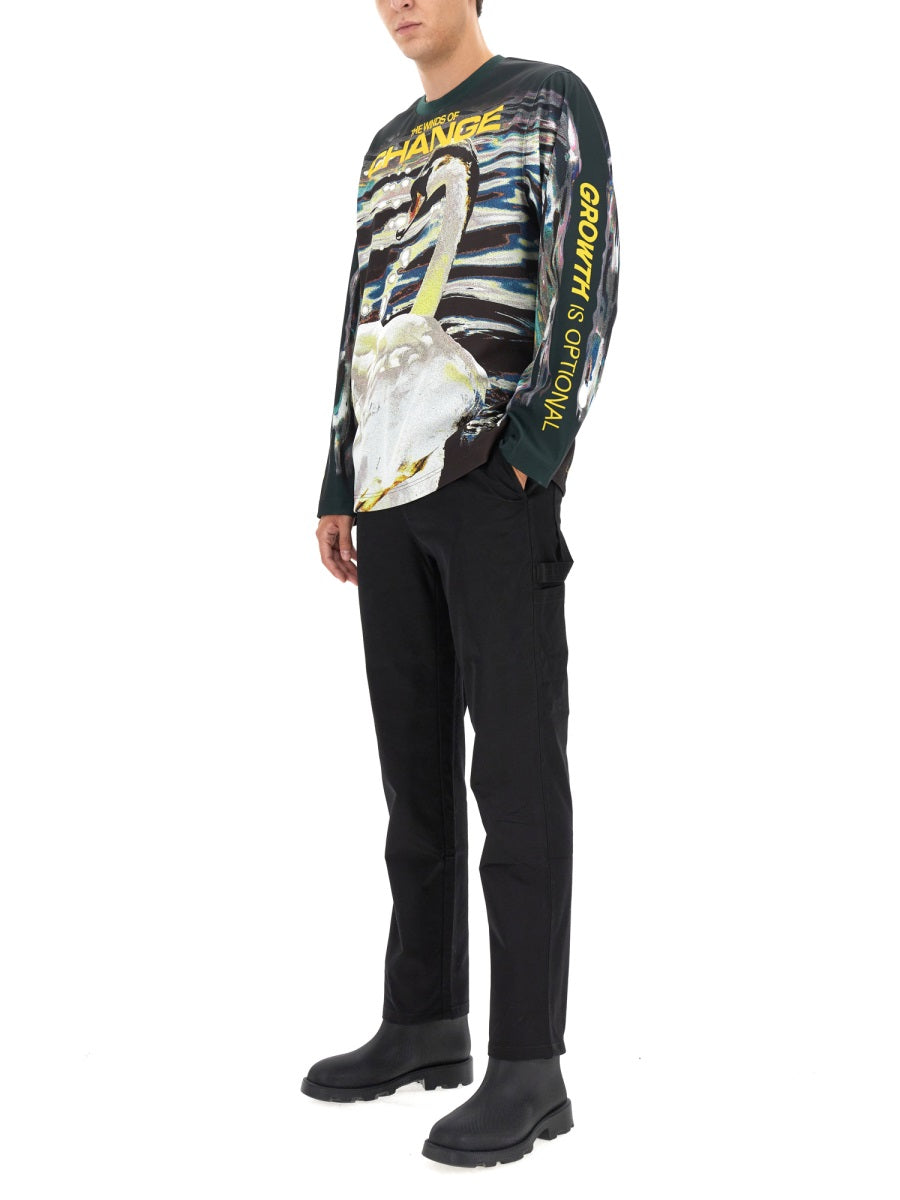 Burberry Men Swan Print T-Shirt BURBERRY