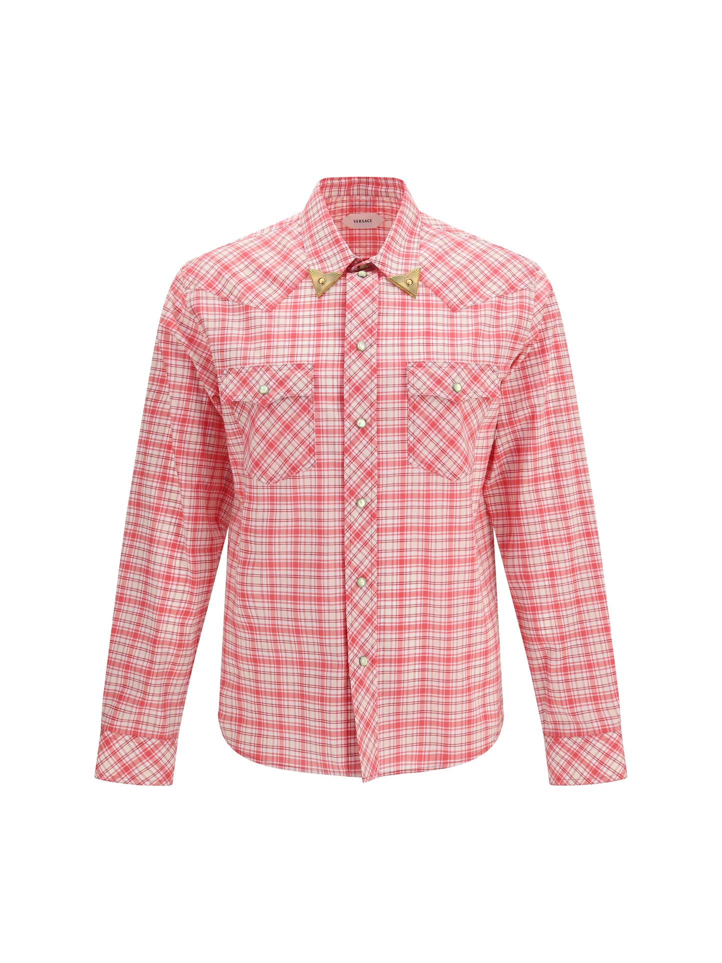 Versace Men Slim Checked Cotton Poplin Shirt VERSACE