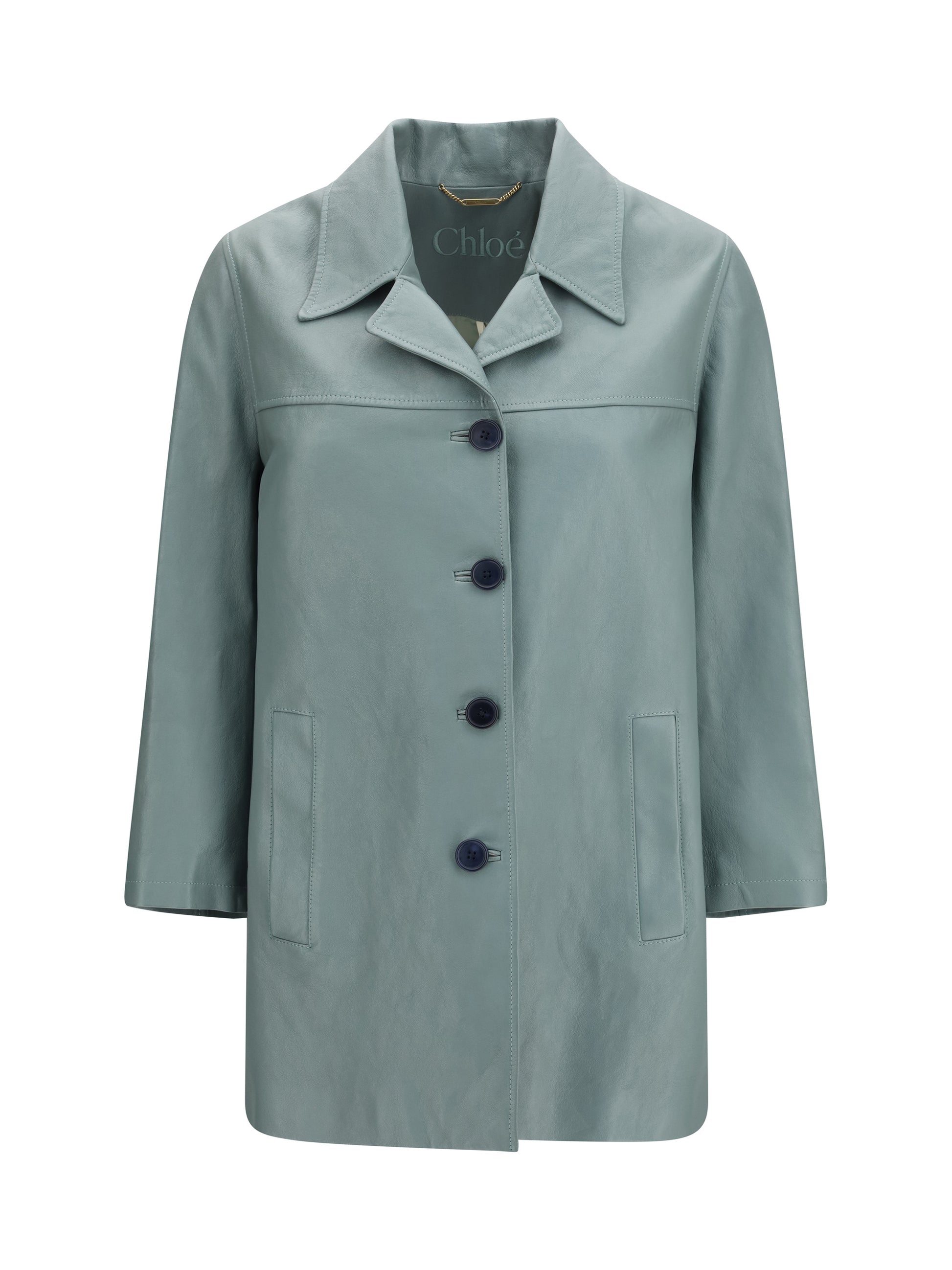 Chloé Women Long Lambskin Leather Jacket CHLOE