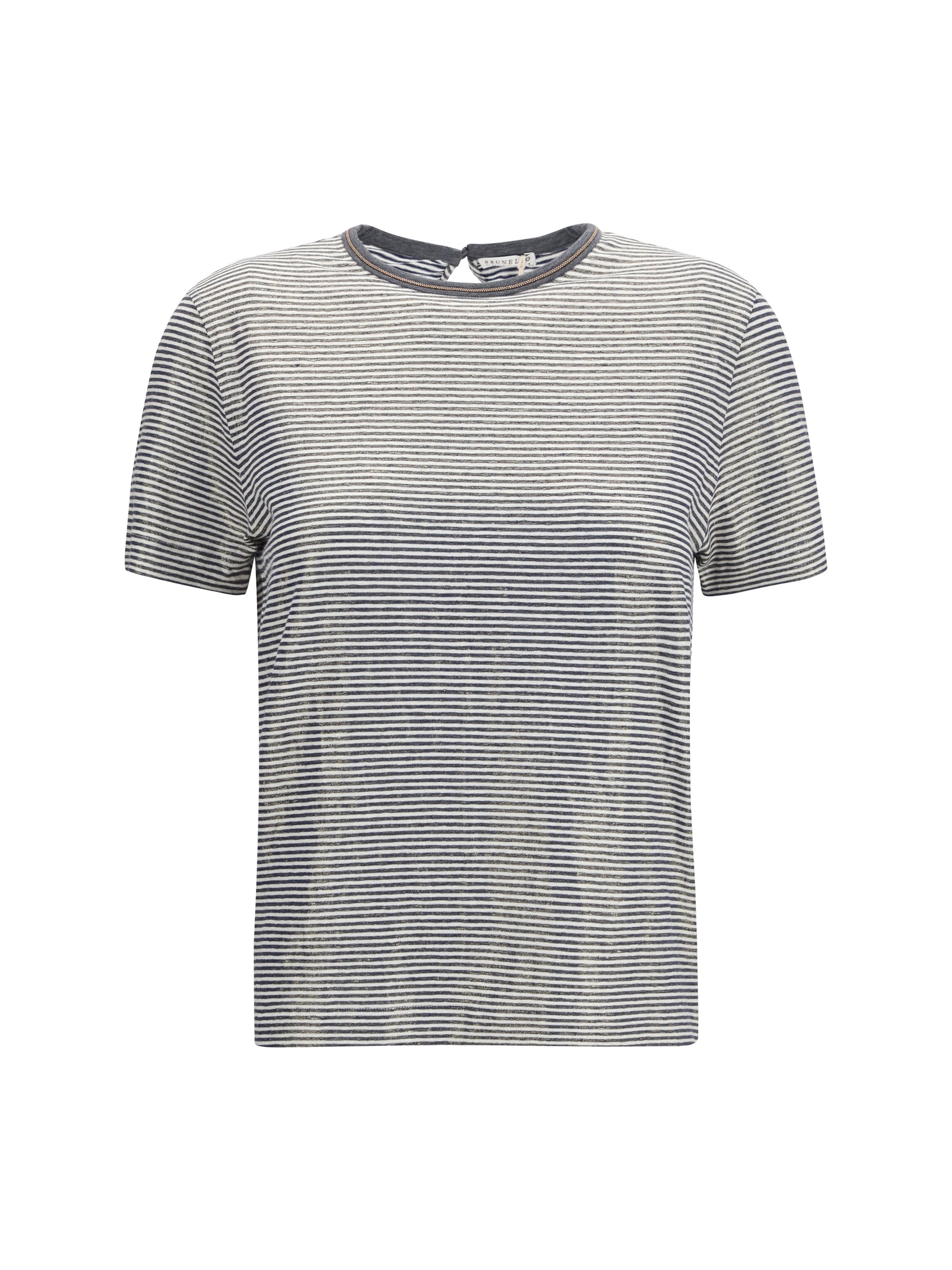 Brunello Cucinelli Women Striped Short-Sleeve Crewneck T-Shirt BRUNELLO CUCINELLI