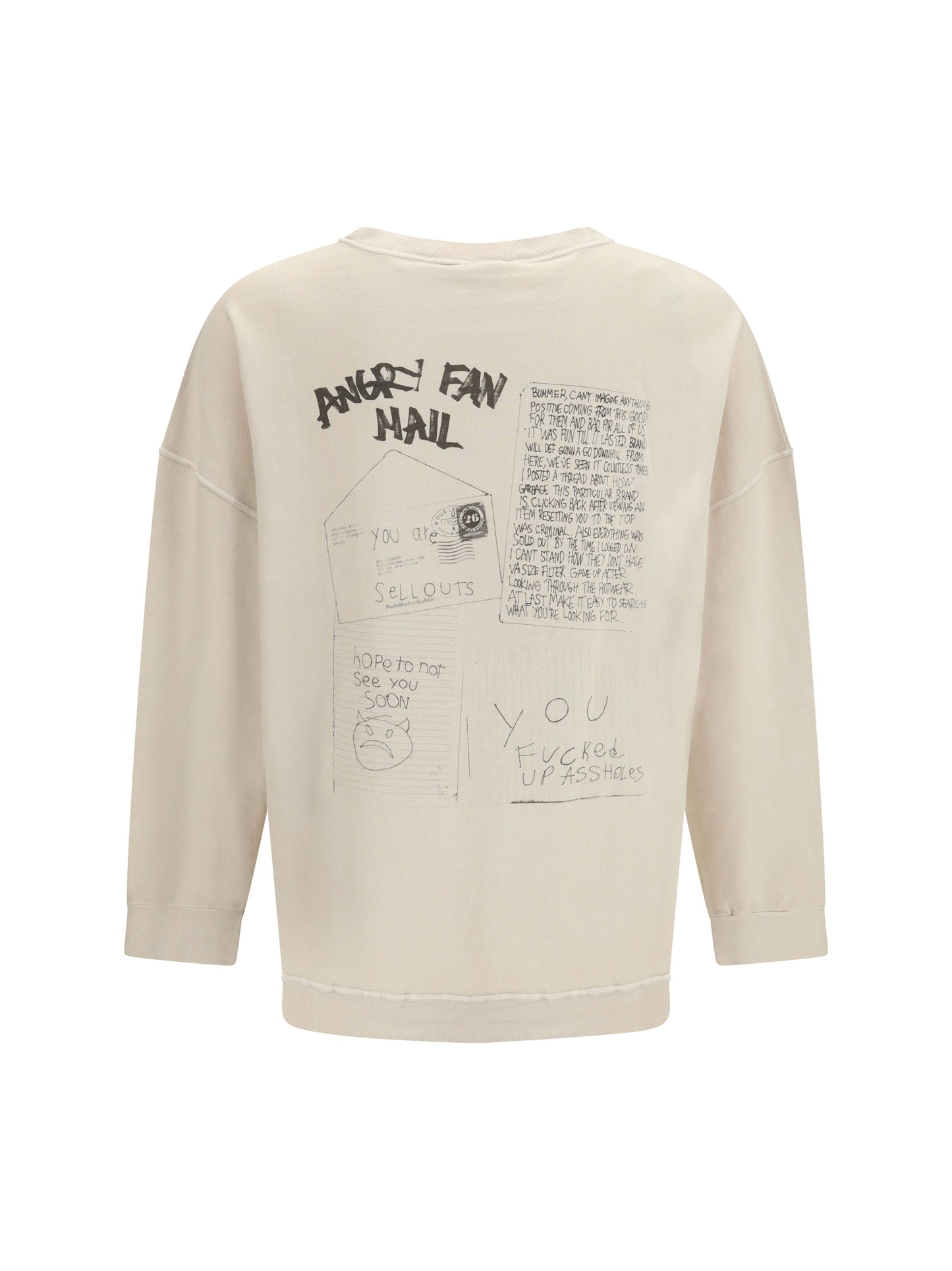 Our Legacy Men Angry Fan Mail Oversized Graphic Sweatshirt OUR LEGACY