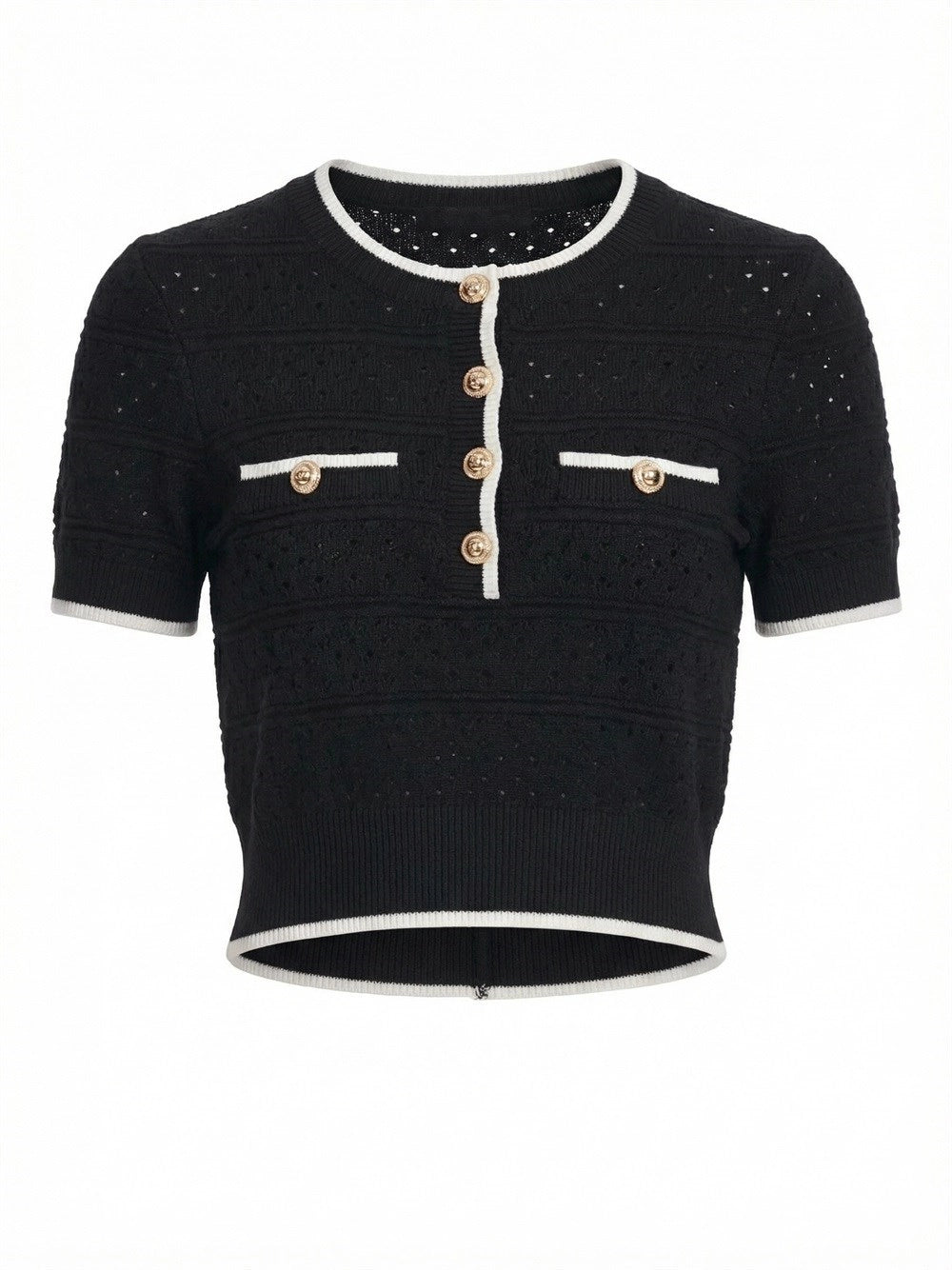 Self-Portrait Women Pointelle Knit Top SELF-PORTRAIT