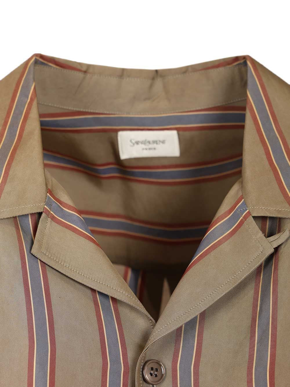 Saint Laurent Men Casandre Striped Shirt SAINT LAURENT