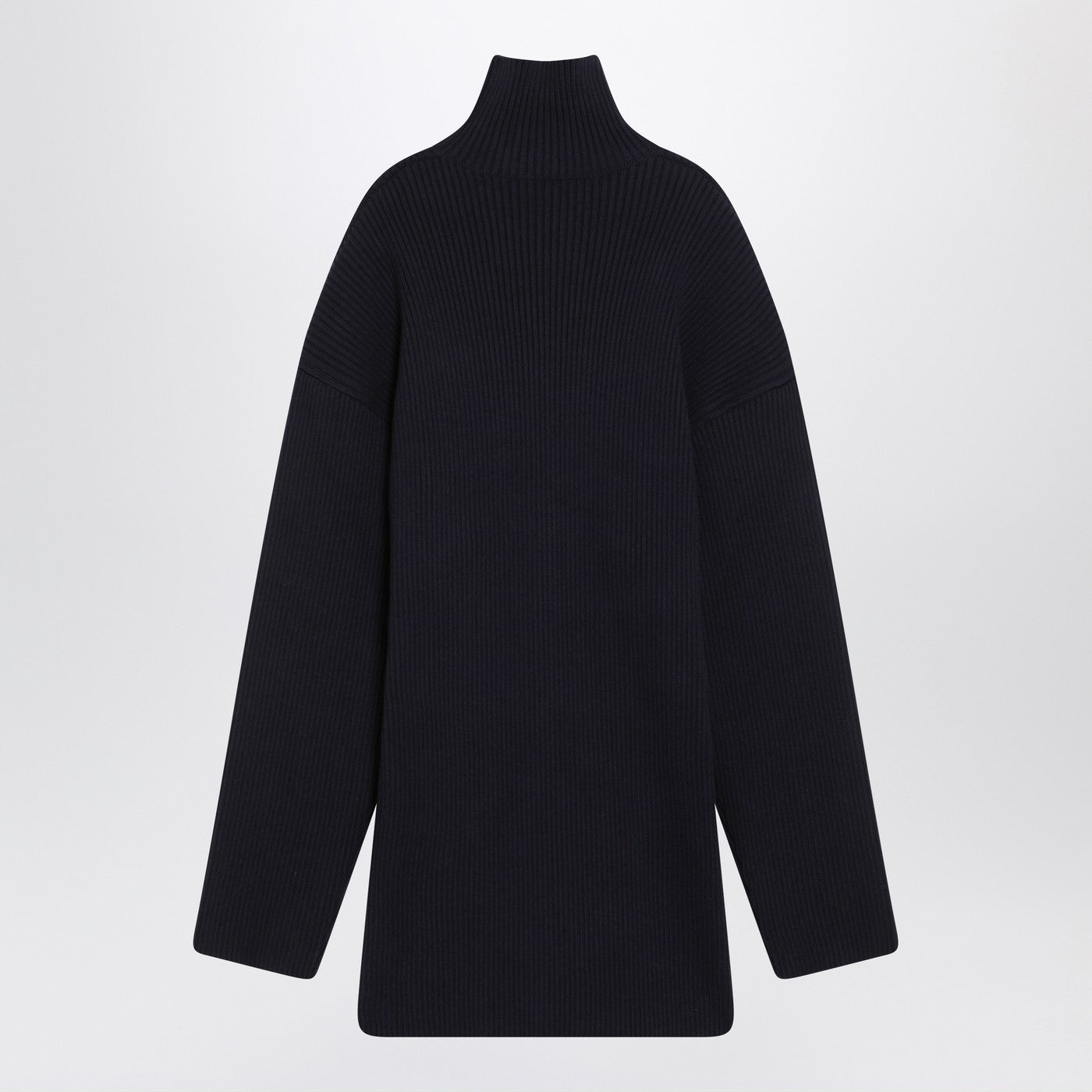 Balenciaga Pinched Navy Mini Dress In Wool And Cotton Women BALENCIAGA