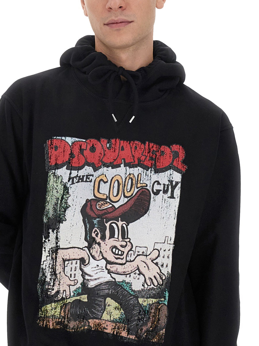 Dsquared Men Sweatshirt With Logo Print DSQUARED2