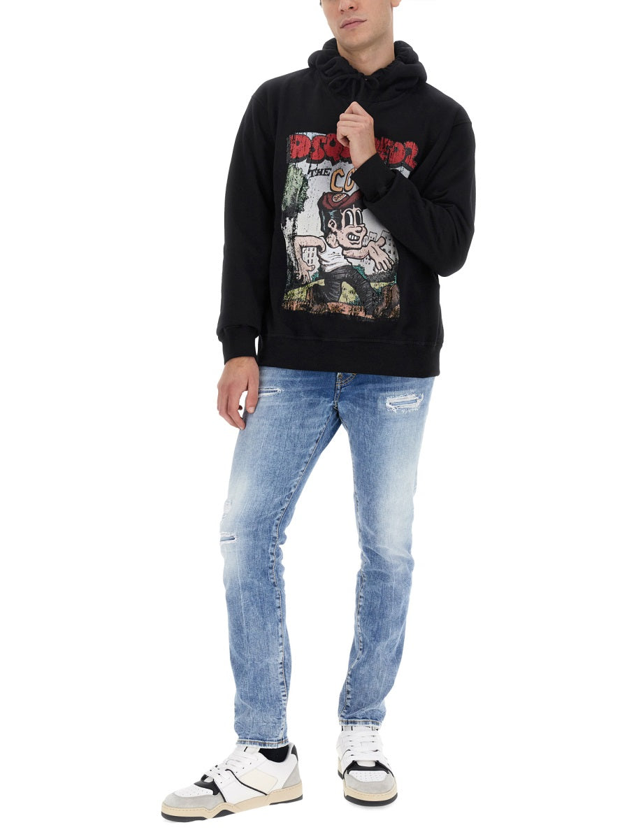 Dsquared Men Sweatshirt With Logo Print DSQUARED2