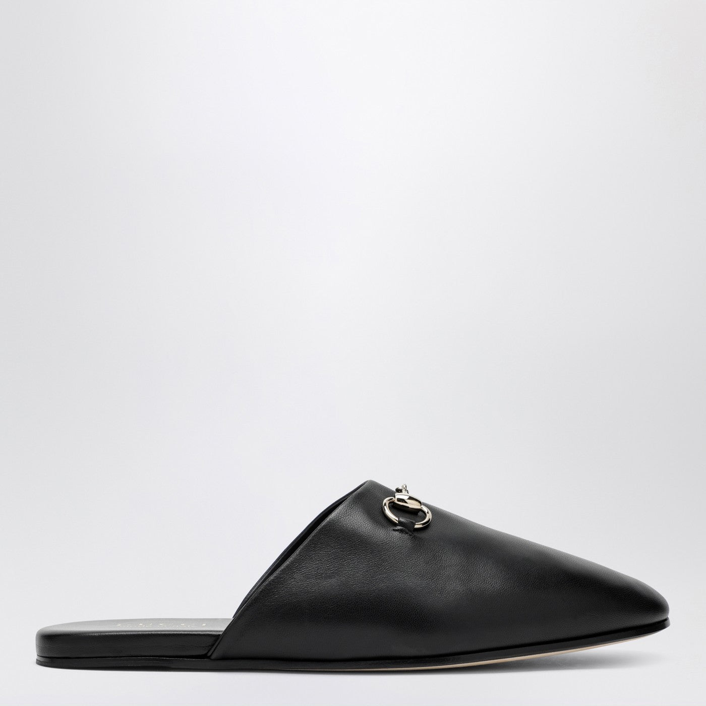 Gucci Black Leather Mules With Horsebit Men GUCCI