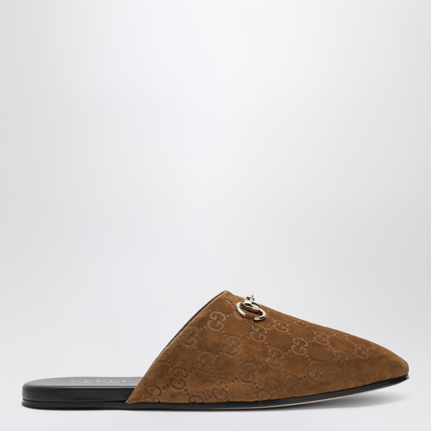 Gucci Menâ€S Brown Sabot With Buckle Men GUCCI