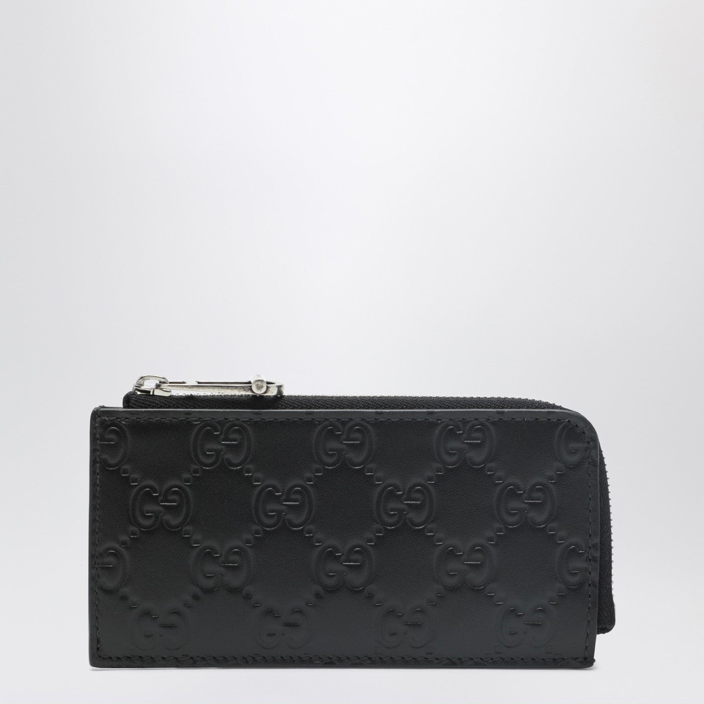 Gucci Black Gg Emblem Zip Card Holder Men GUCCI