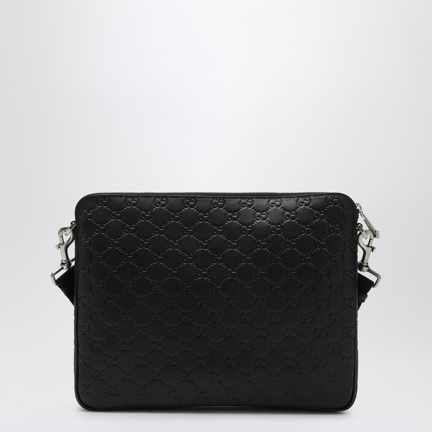 Gucci Medium Black Gg Emblem Shoulder Bag Men GUCCI