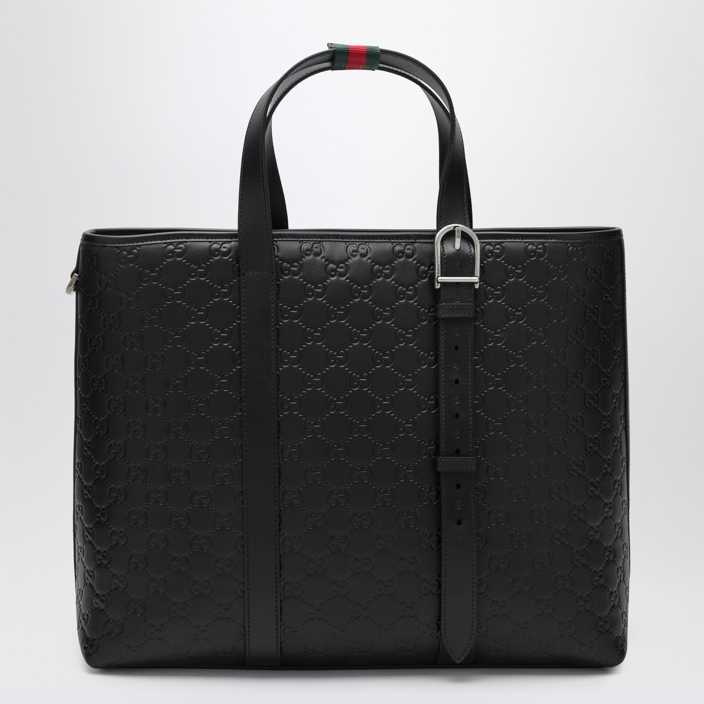 Gucci Large Black Gg Emblem Shopping Bag Men GUCCI