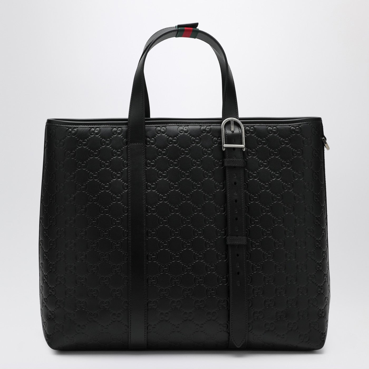 Gucci Large Black Gg Emblem Shopping Bag Men GUCCI