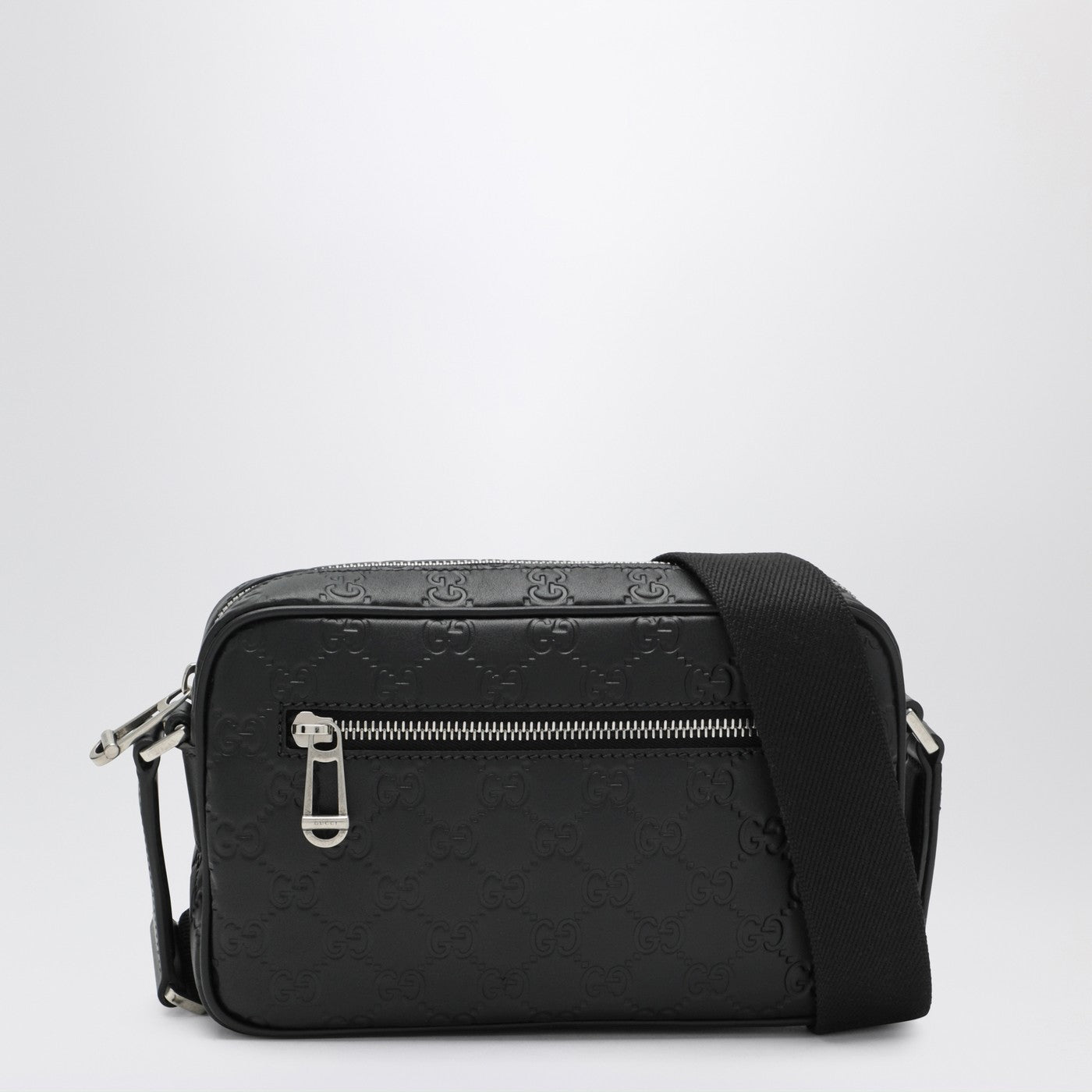 Gucci Small Black Gg Emblem Shoulder Bag Men GUCCI