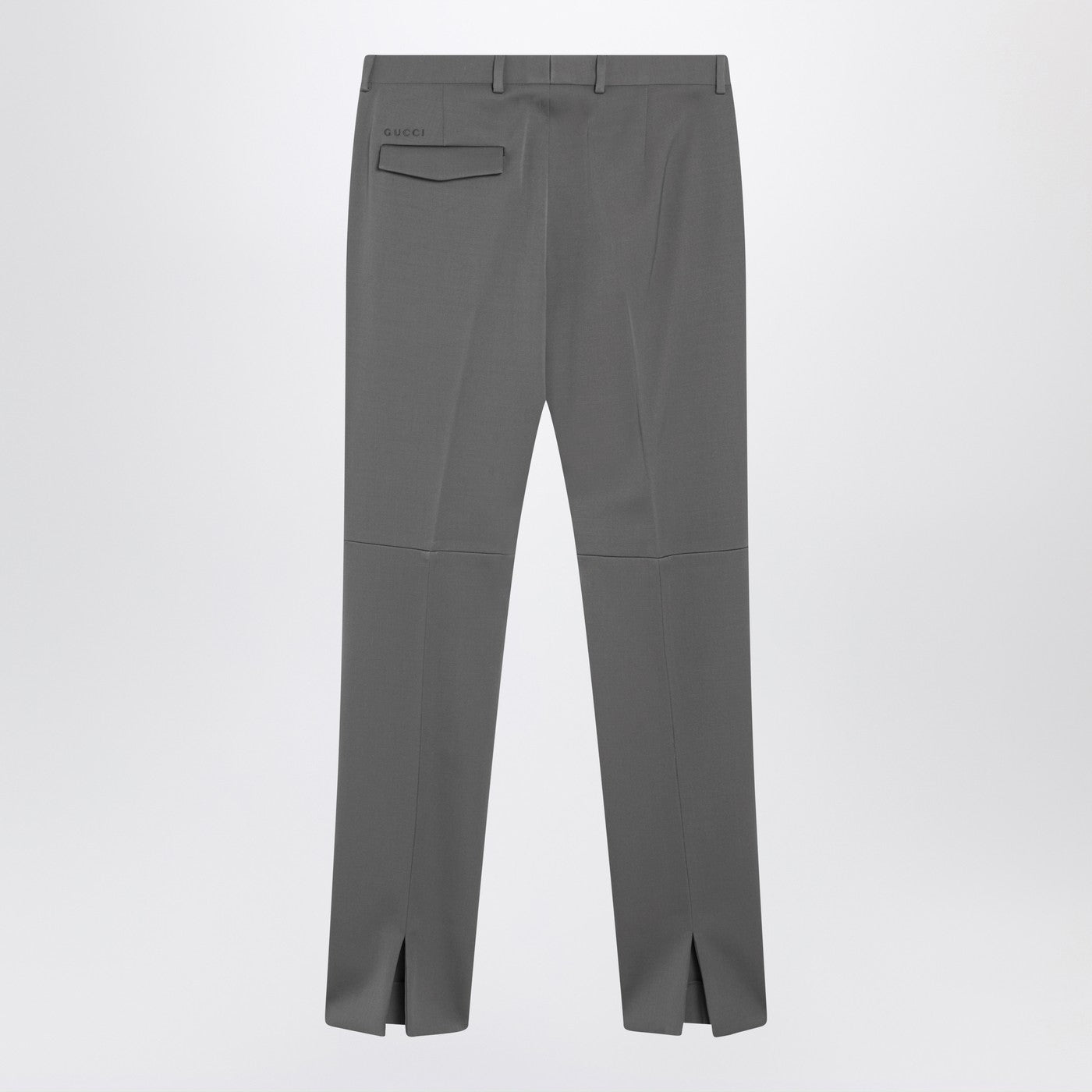 Gucci Grey Wool Satin Trousers Men GUCCI