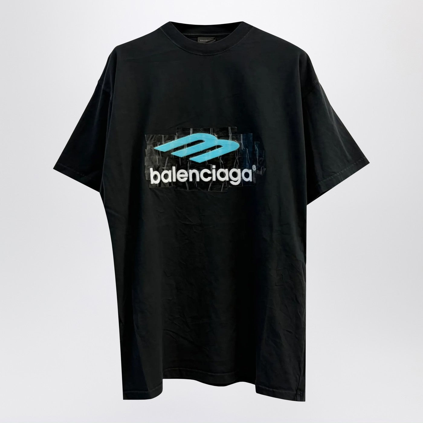 Balenciaga Oversized Washed Black 3B T-Shirt Men BALENCIAGA