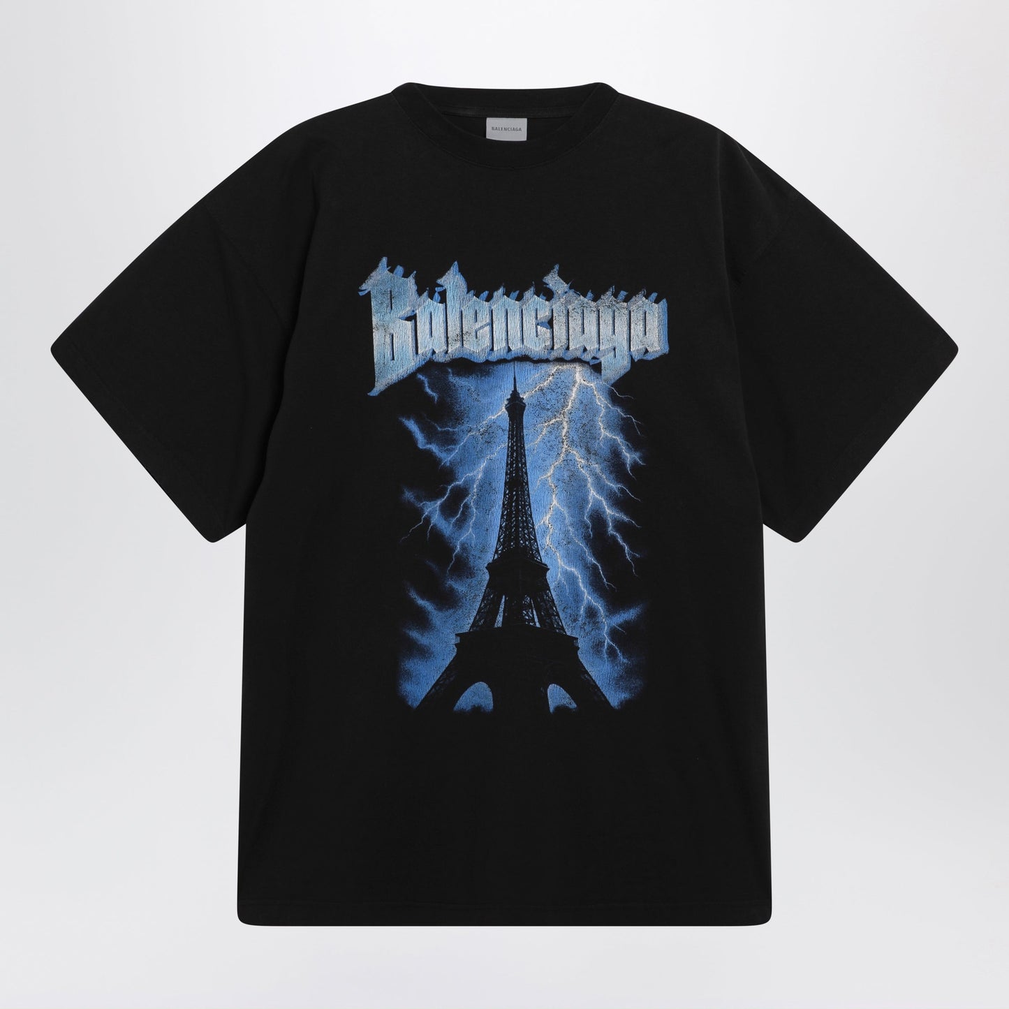 Balenciaga Paris Thunderstorm Oversized Black T-Shirt Men BALENCIAGA