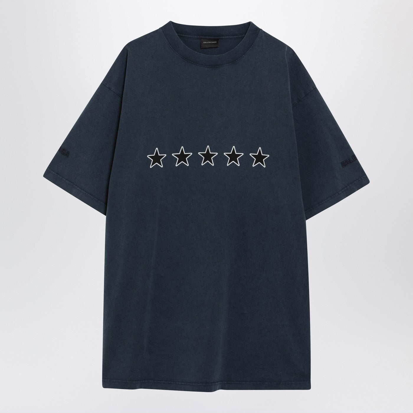 Balenciaga Washed Navy Blue Oversized T-Shirt Men BALENCIAGA