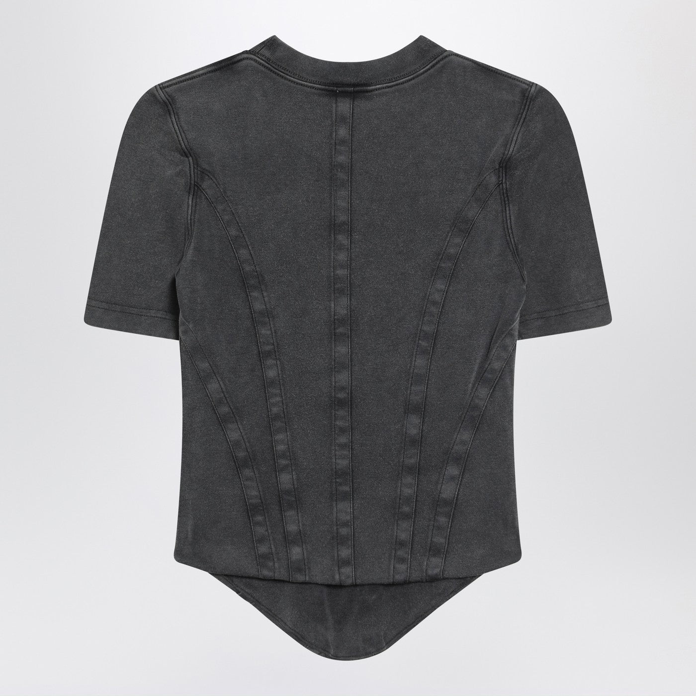 Balenciaga Washed Black Corset-Style T-Shirt Women BALENCIAGA
