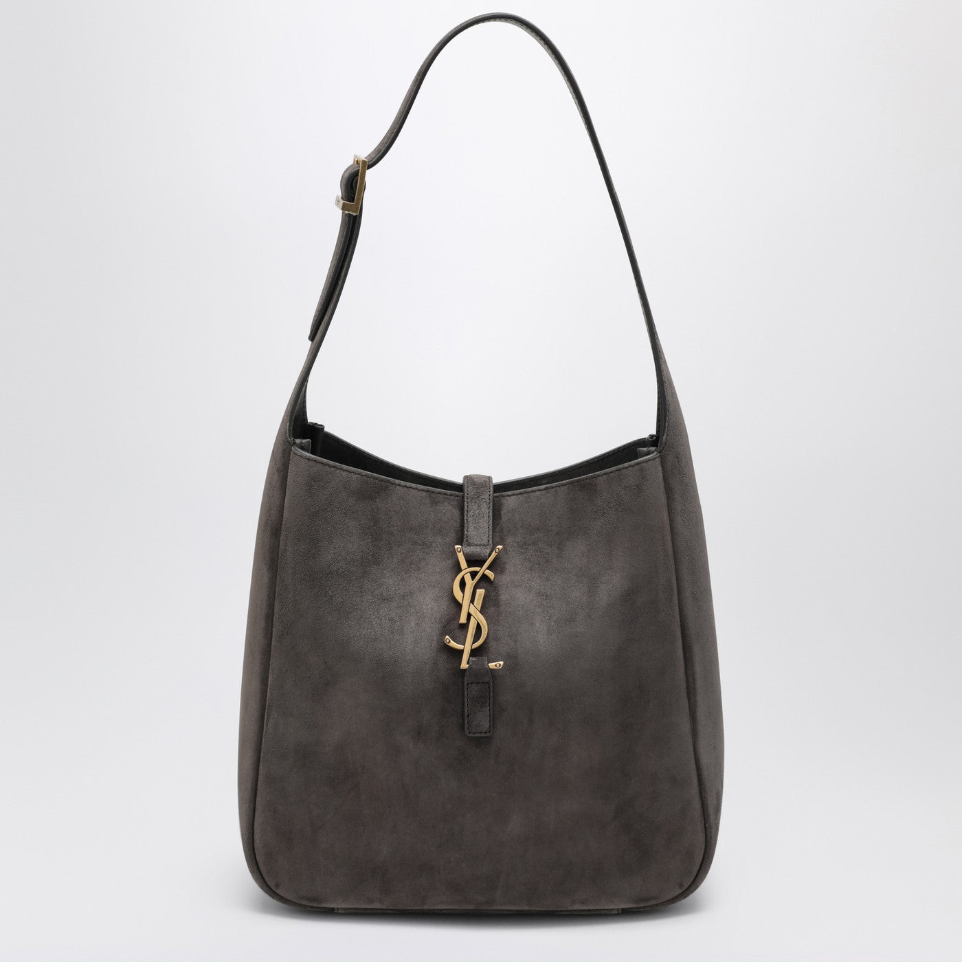 Saint Laurent Small Le 5 Ã€ 7 Grey Suede Bag Women SAINT LAURENT
