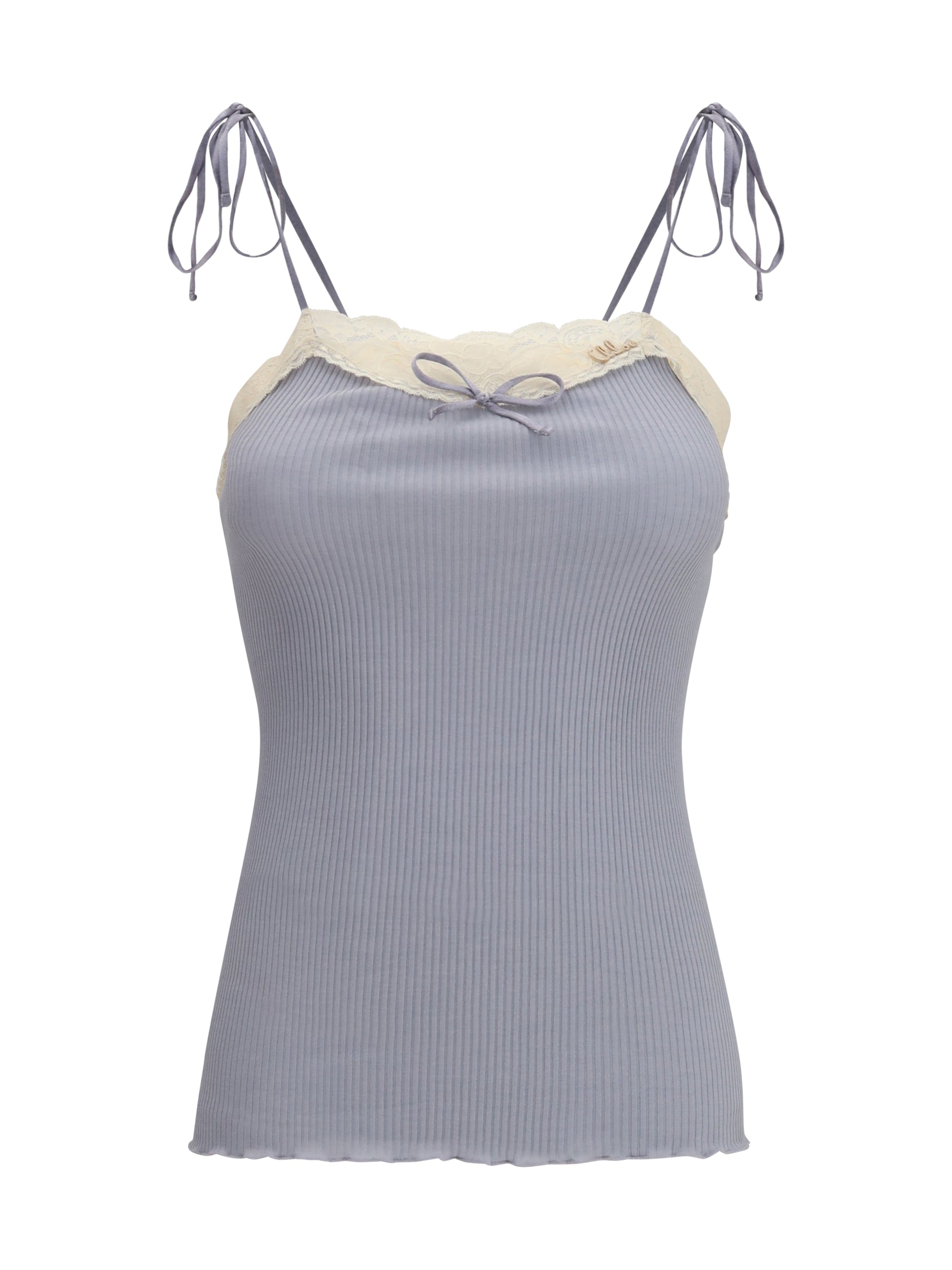 Chloé Women Jersey And Lace Thin Strap Top CHLOE