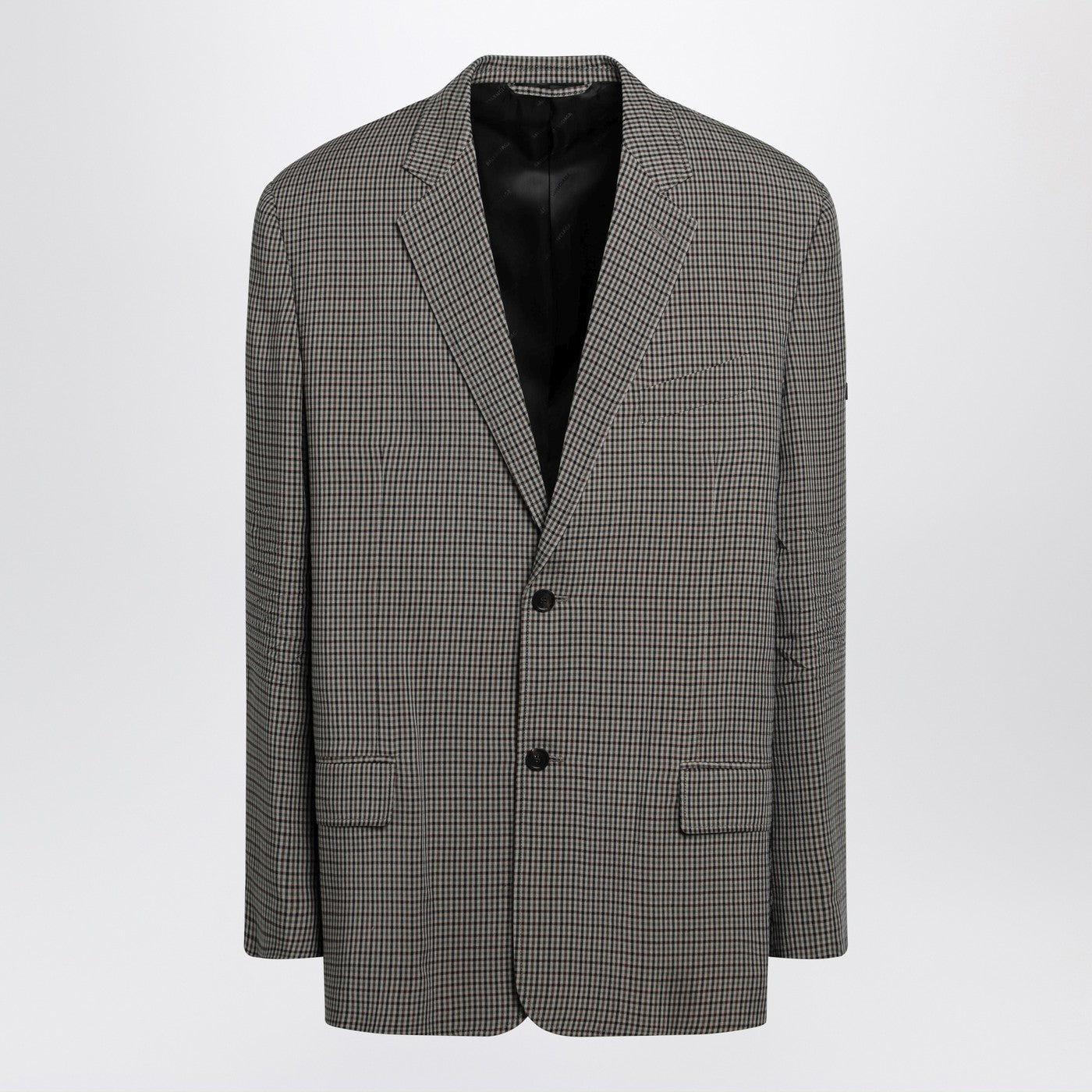Balenciaga Khaki And Brown Gingham Jacket Men BALENCIAGA
