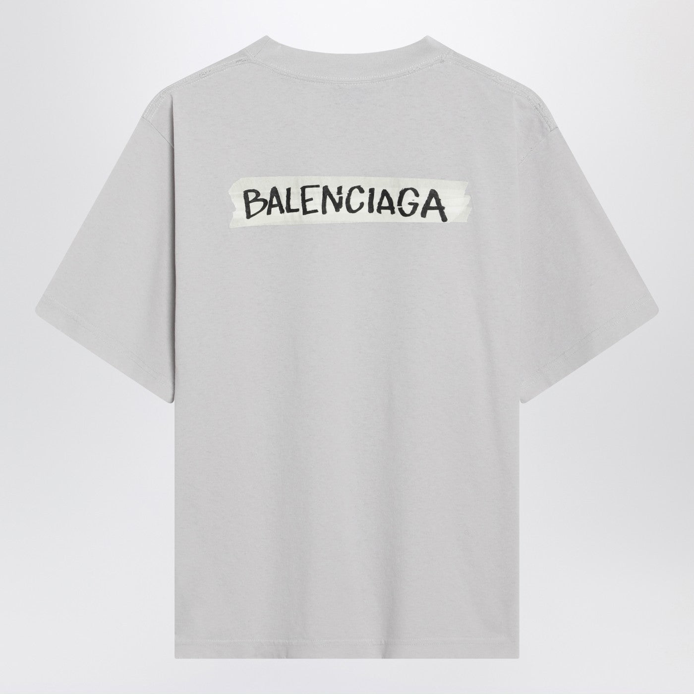 Balenciaga White Masking Tape T-Shirt, Medium Fit Women BALENCIAGA