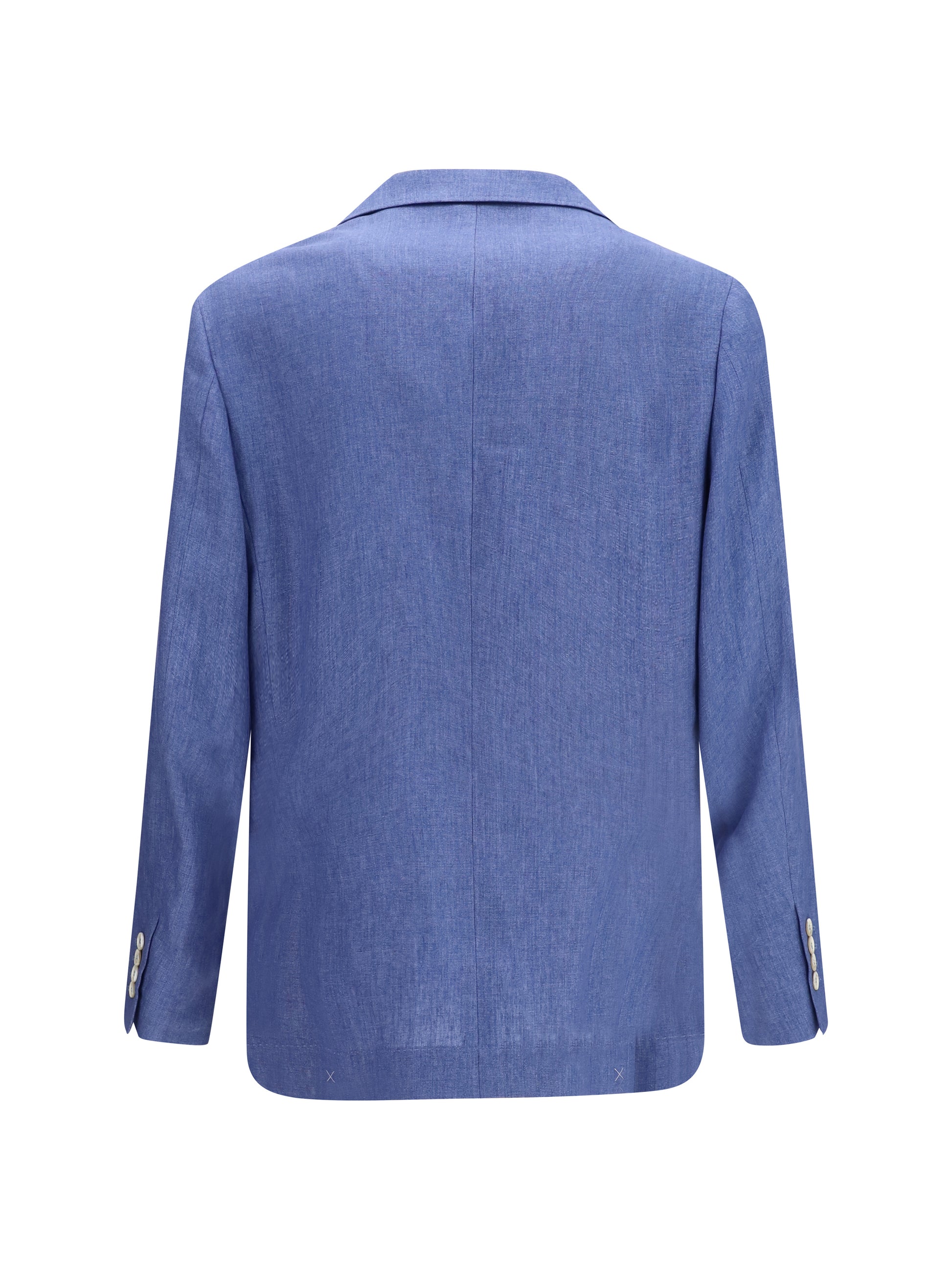 Brunello Cucinelli Men Deconstructed Single-Breasted Jacket In Mélange Linen BRUNELLO CUCINELLI