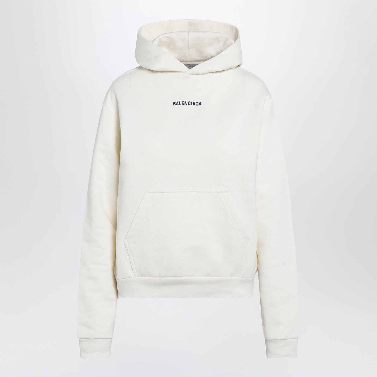 Balenciaga Medium-Fit Embroidered Hoodie In Dry Fleece, Cream Women BALENCIAGA