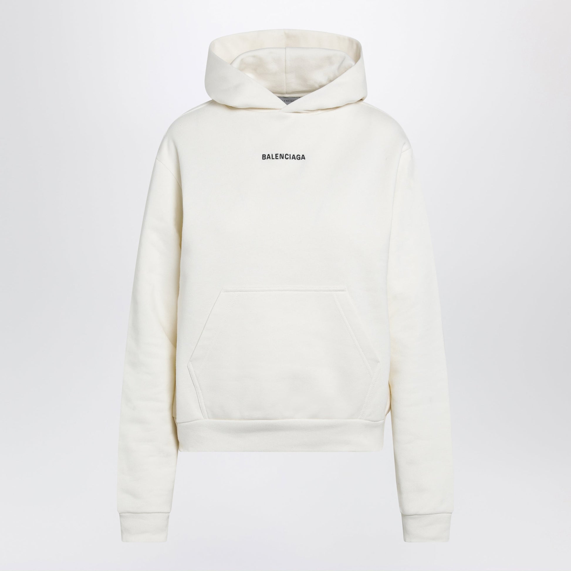 Balenciaga Medium-Fit Embroidered Hoodie In Dry Fleece, Cream Women BALENCIAGA