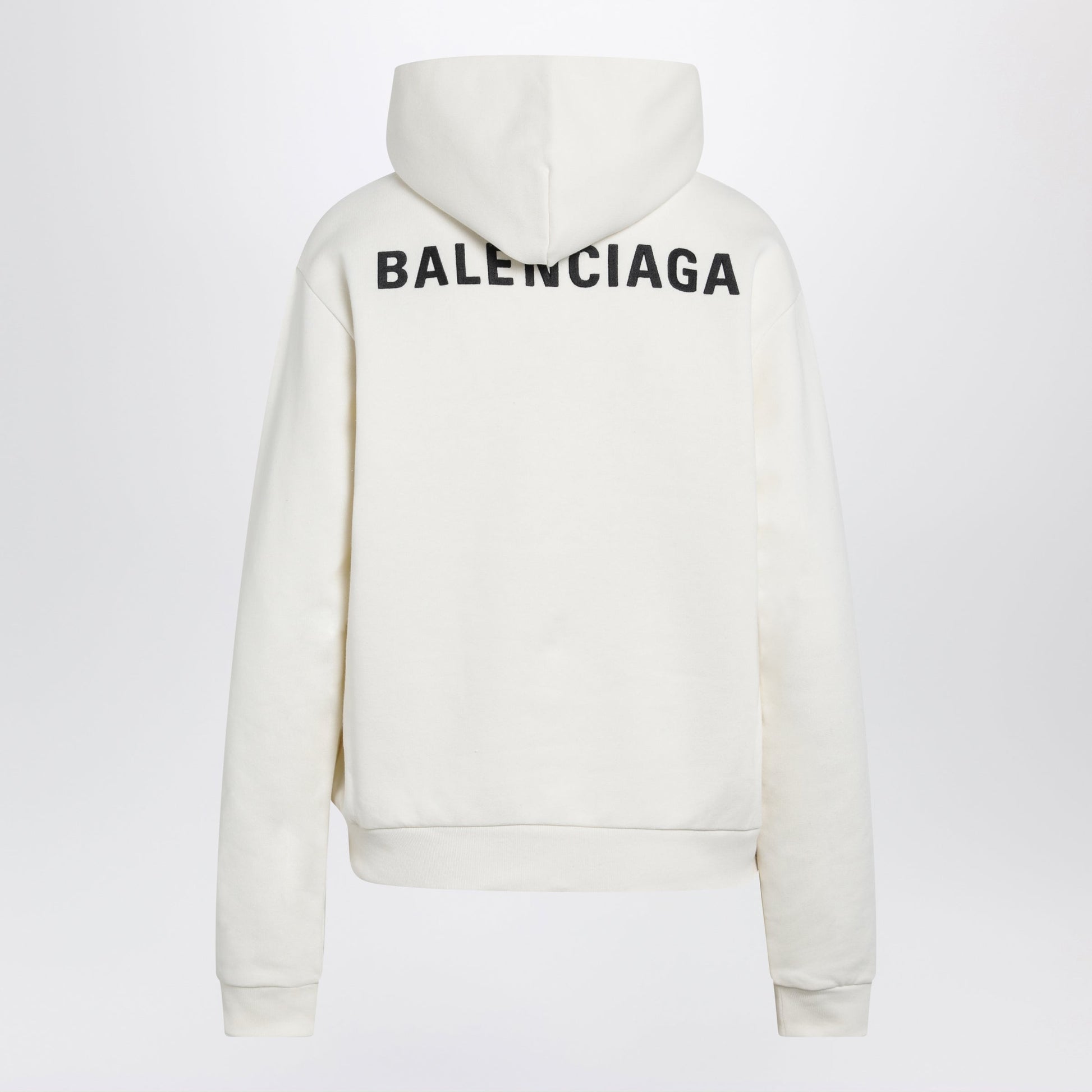 Balenciaga Medium-Fit Embroidered Hoodie In Dry Fleece, Cream Women BALENCIAGA