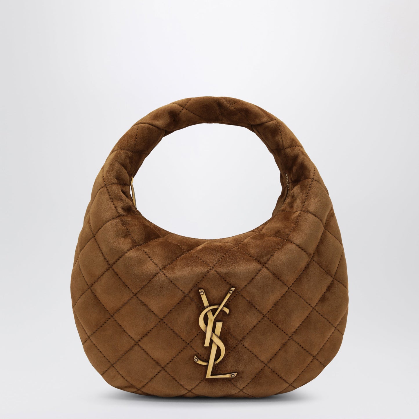 Saint Laurent Caramel-Coloured Icarino Bag In Quilted Suede Women SAINT LAURENT