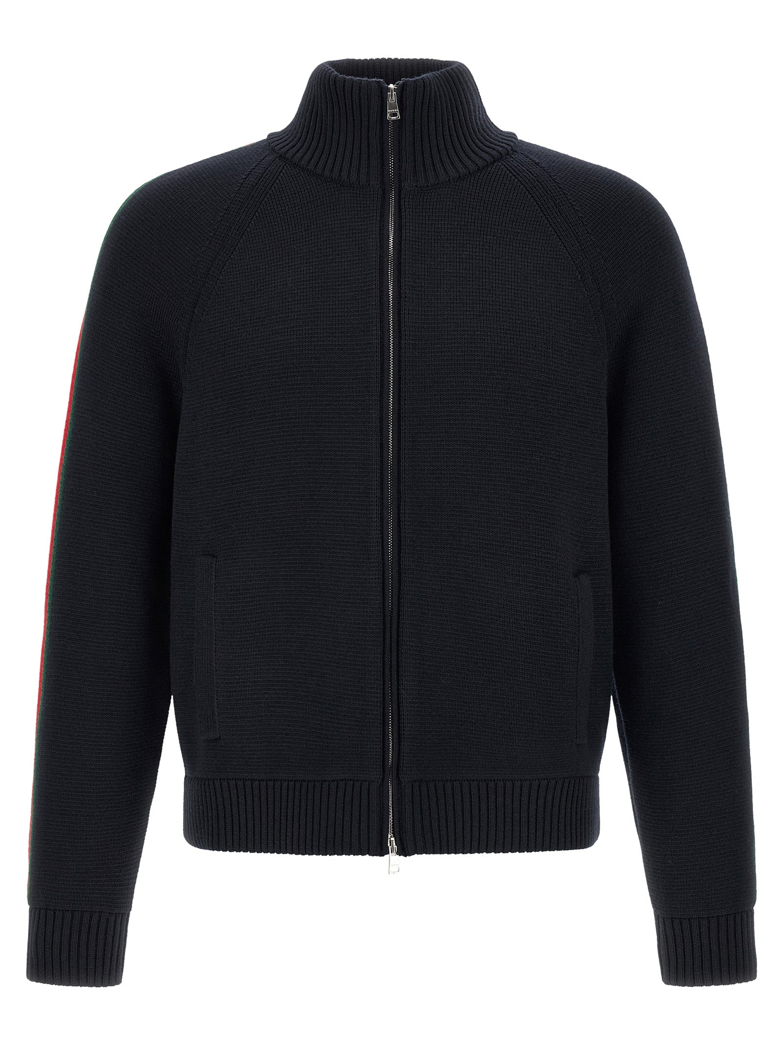 Gucci Men Gucci Web Ribbon Knitted Jacket GUCCI