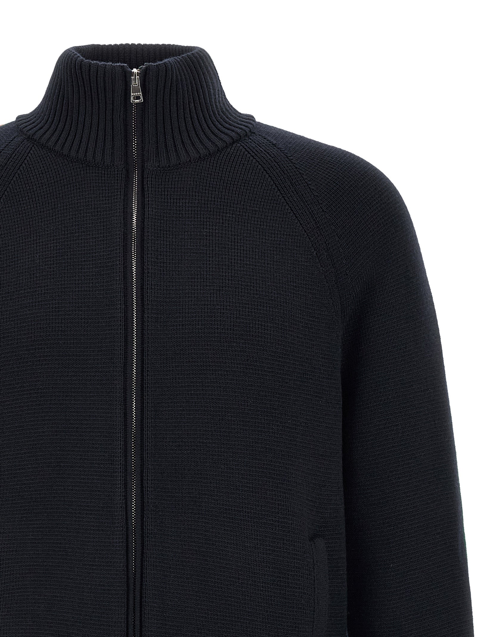 Gucci Men Gucci Web Ribbon Knitted Jacket GUCCI