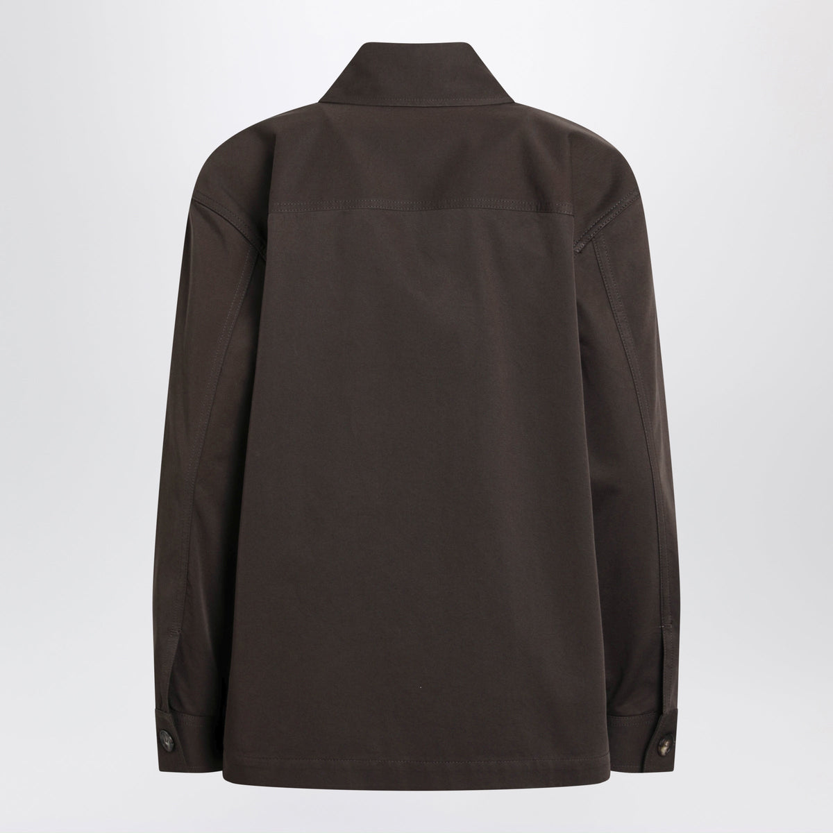 Saint Laurent Dark Brown Cassandre Shirt Jacket Women SAINT LAURENT
