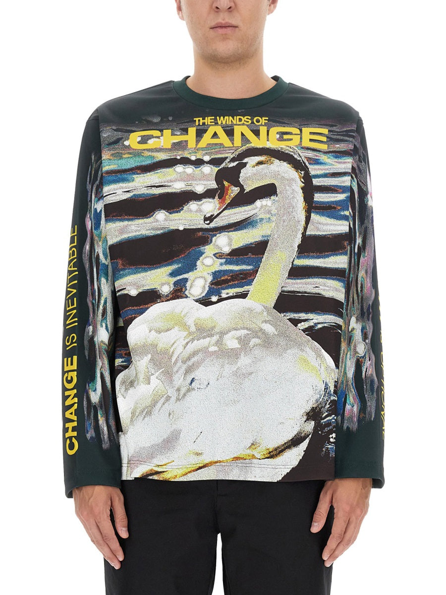 Burberry Men Swan Print T-Shirt BURBERRY