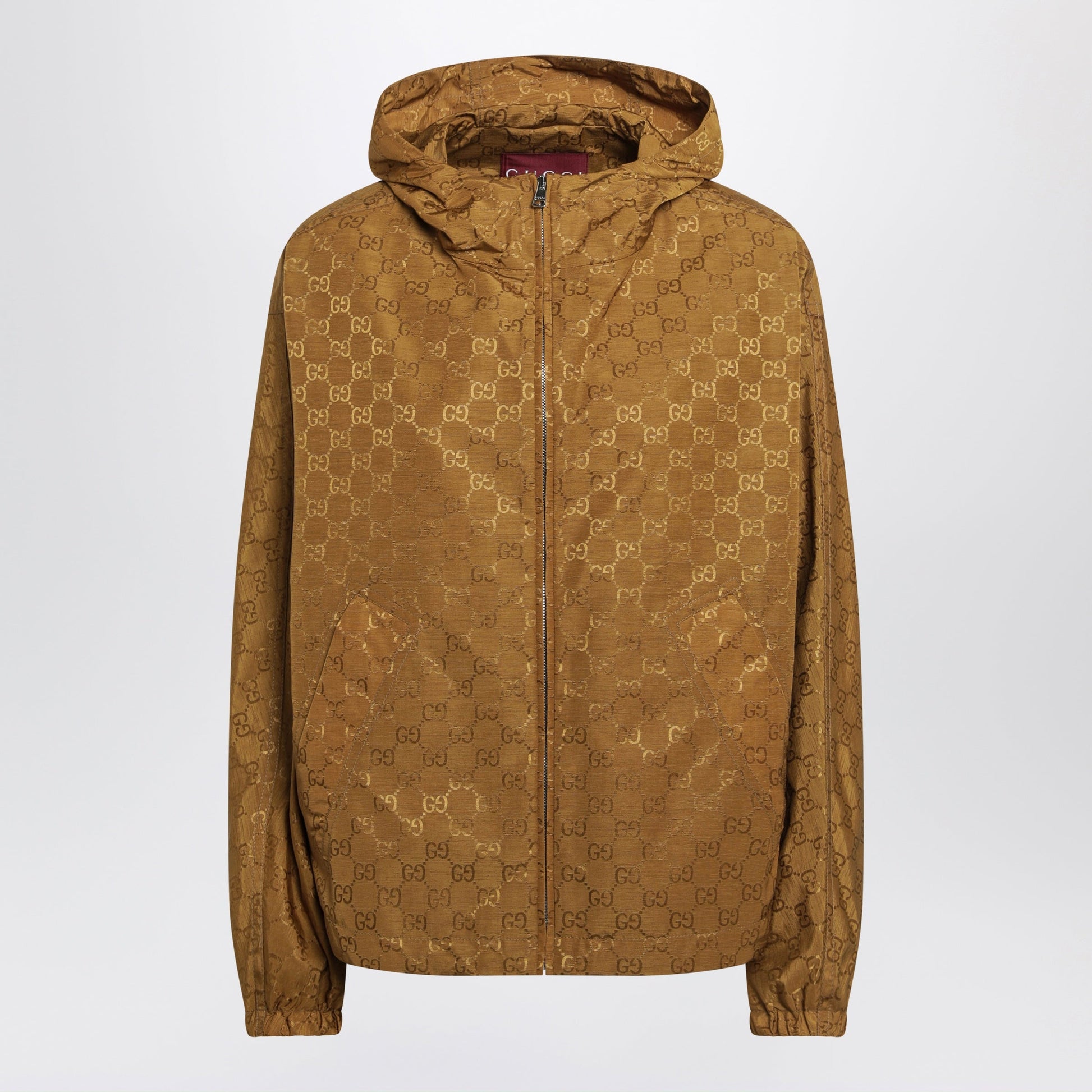 Gucci Technical Jacquard Jacket With Brown Gg Pattern Women GUCCI