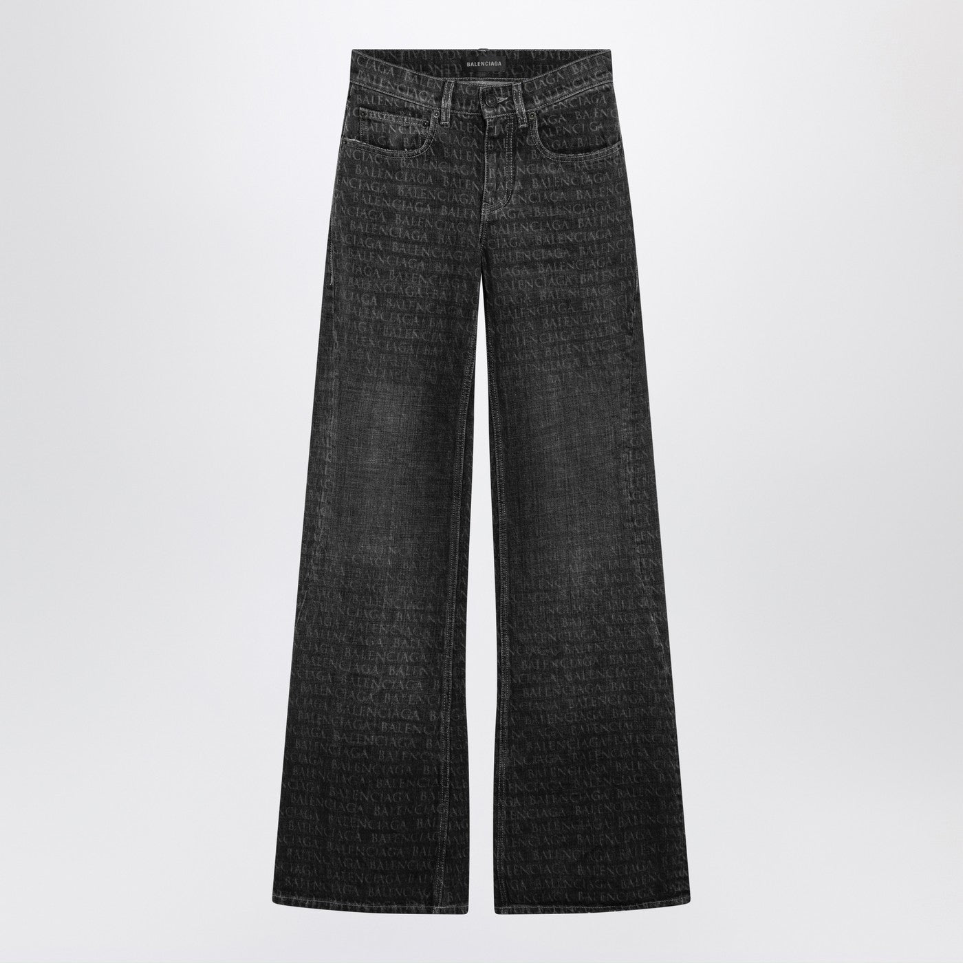 Balenciaga Black Washed Jeans With Jacquard Logos Women BALENCIAGA