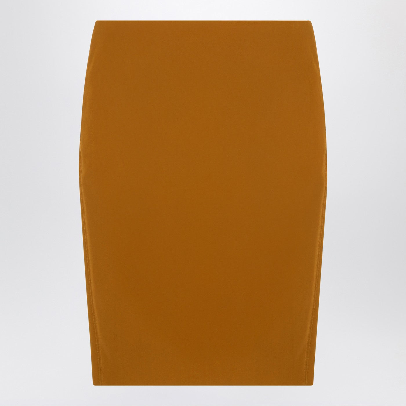 Saint Laurent Ochre Yellow Satin Pencil Skirt Women SAINT LAURENT