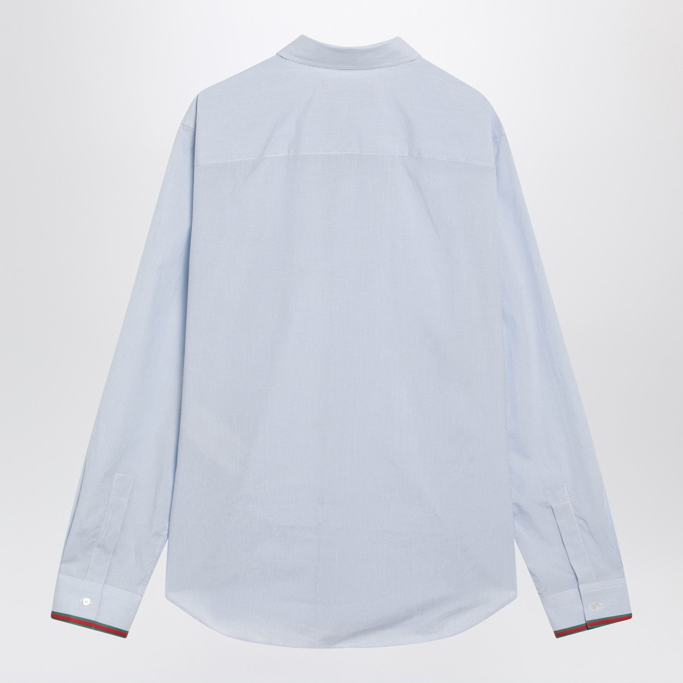 Gucci Light Blue Striped Shirt With Web Detail Men GUCCI