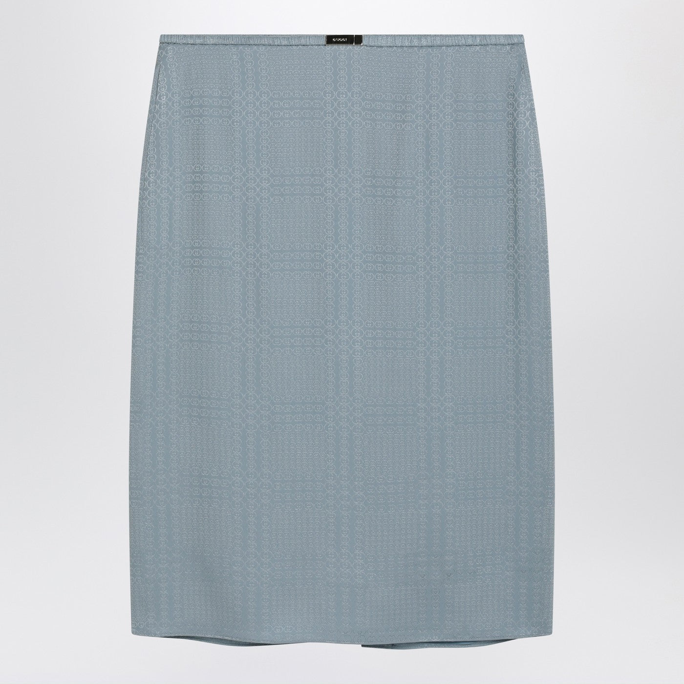 Gucci Light Blue Gg Jacquard Silk Skirt Women GUCCI