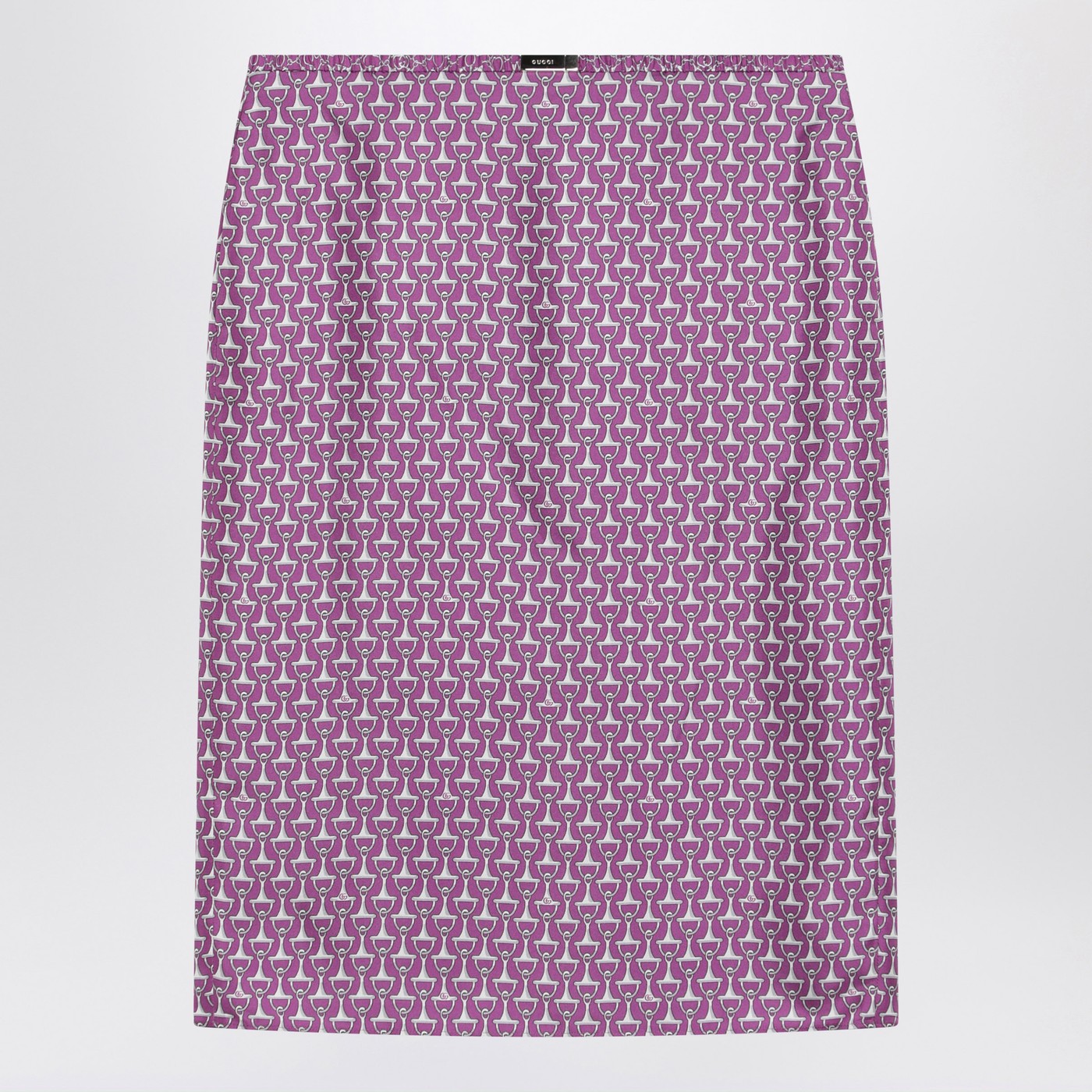 Gucci Pink Pencil Skirt With Horsebit Print Women GUCCI