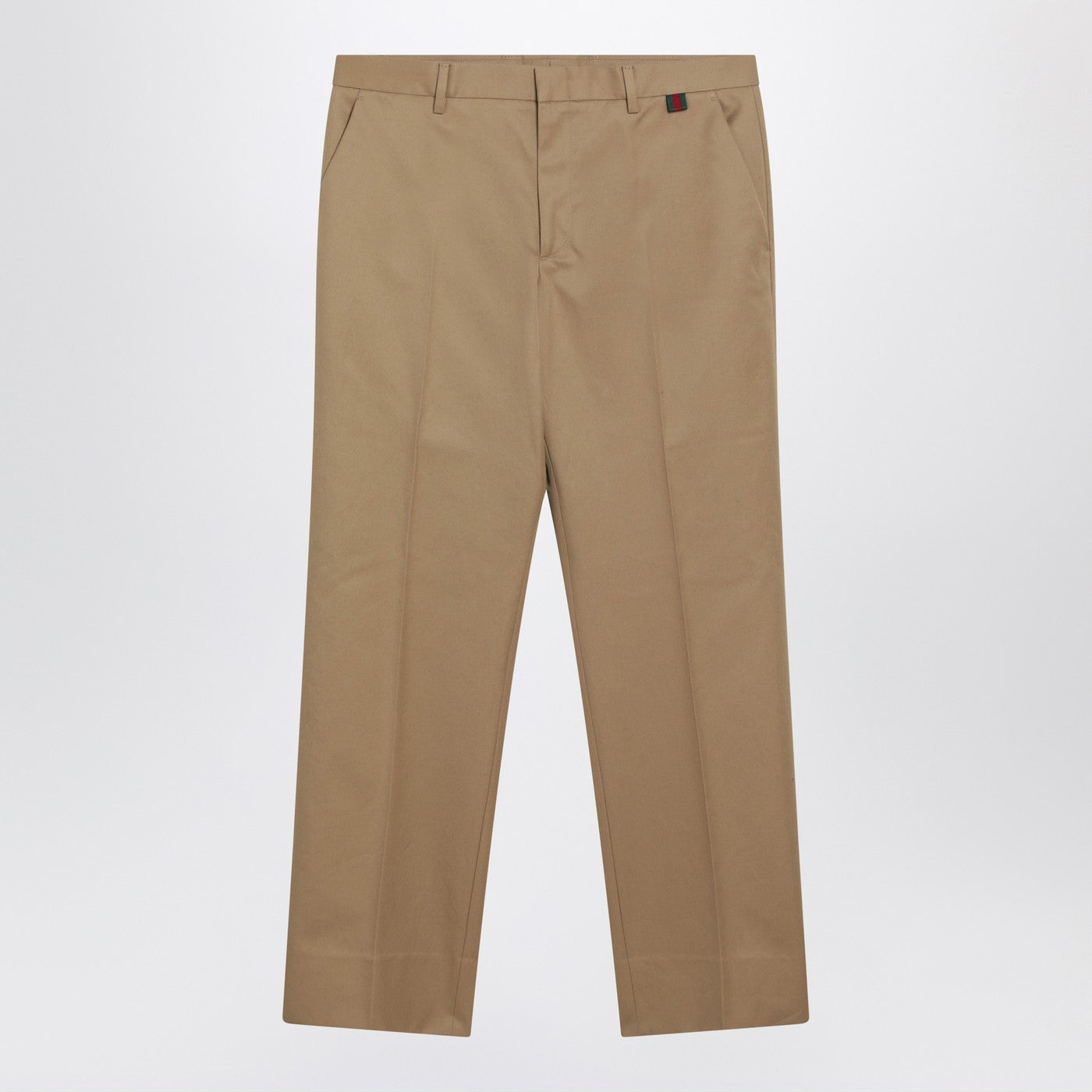 Gucci Beige Cotton Trousers With Web Detail Men GUCCI