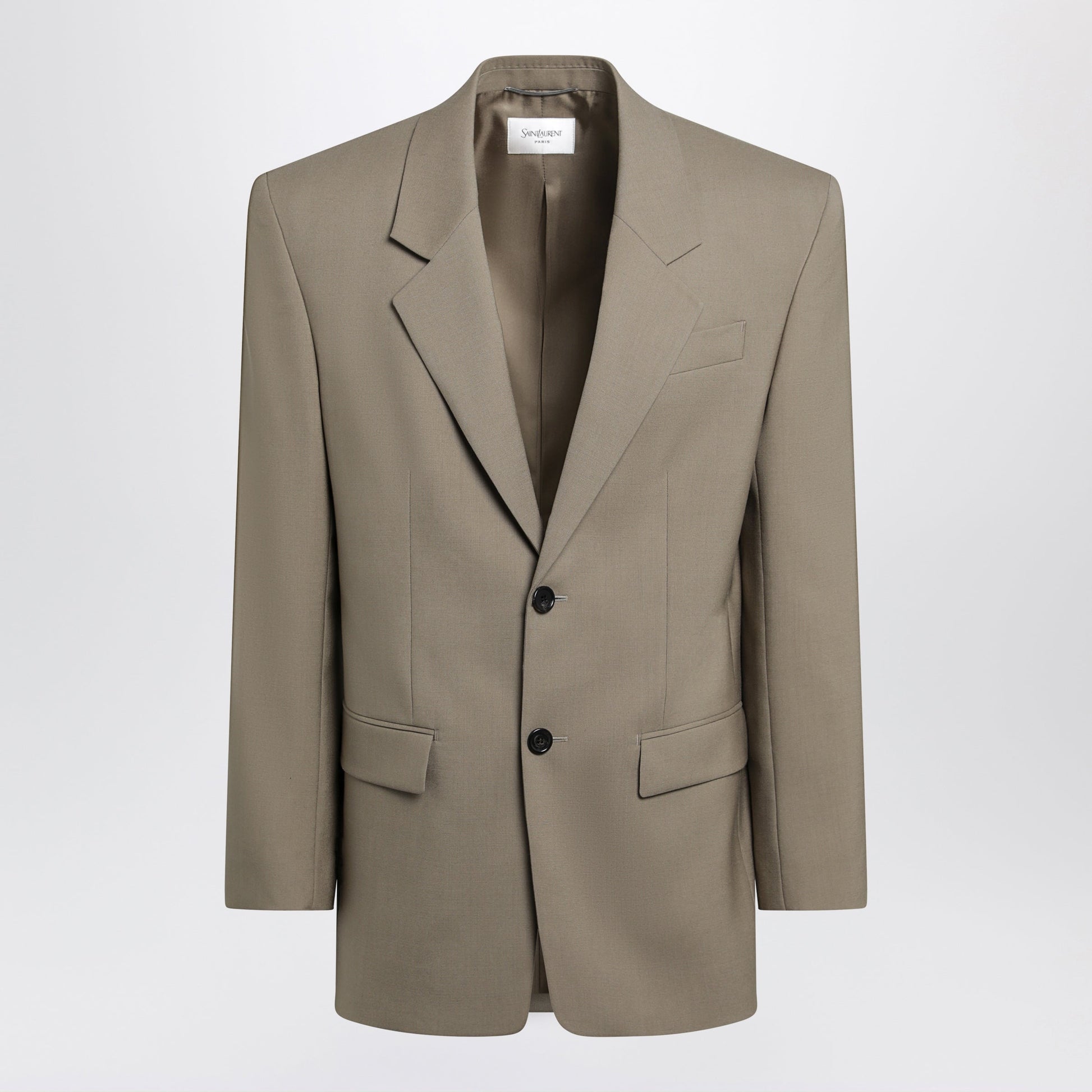 Saint Laurent Beige Single-Breasted Wool And Mohair Jacket Men SAINT LAURENT