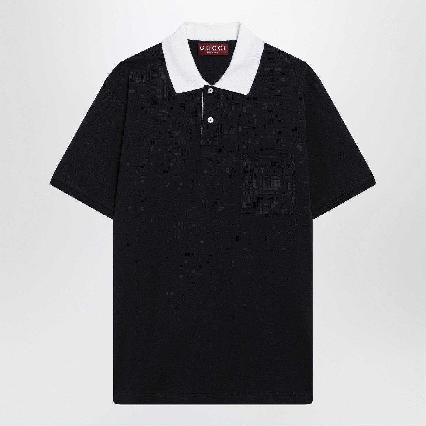 Gucci Blue Stretch Cotton Pique Polo Shirt Men GUCCI